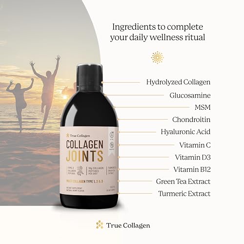 True Collagen Joint Peptides - Pack of 500ml, Berry Flavour | Dietary Supplements with Turmeric & Green Tea Extract True CollagenAu supplements