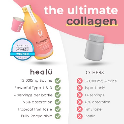 Collagen Supplements for Women, Highest-Dose 12000mg Liquid Collagen Peptides, Bovine Collagen HealuAu supplements