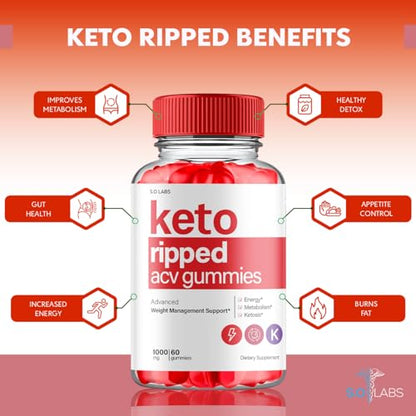 (2 Pack) Keto Ripped ACV Gummies Advanced Weight Loss, Keto Ripped Keto + ACV Gumm S.O LabsUS supplements