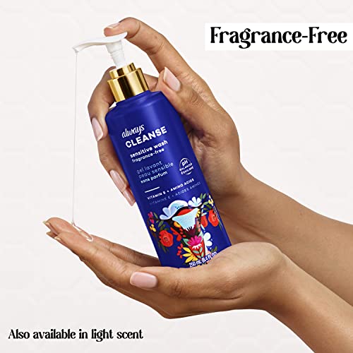 Always Cleanse Feminine Intimate Wash For Women, Ph Balanced For Sensitive Skin, Fragrance-Free AlwaysAu supplements