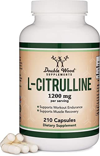 L Citrulline Capsules 1,200mg Per Serving, 210 Count (L-Citrulline Increases Levels Double Wood SupplementsUS supplements