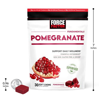 Force Factor Pomegranate Soft Chews for Healthy Aging, Heart Health, Bone Health Force FactorUS supplements