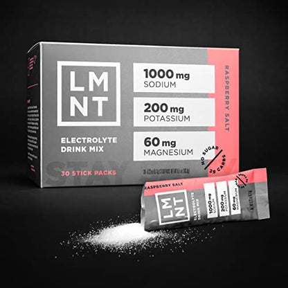 LMNT Zero-Sugar Electrolytes - Raspberry Salt - Hydration Powder Packets | No Dodgy Drink LMNTUS supplements