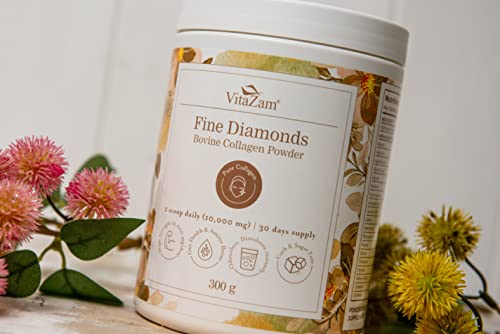 Vitazam Fine Diamond Bovine Collagen Powder - Hydrolyzed Type 1 & 3 Collagen Powder Protein VitaZamAu supplements