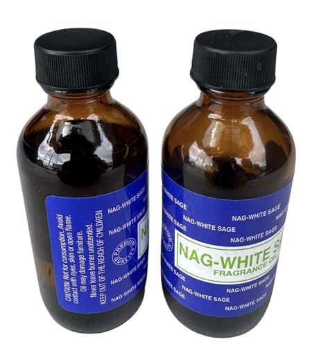 Premium Fragrance Oil 2 Bottles Nag-Musk or Nag-White Sage, 2 Ounces Each in a Glass Bottle GenericAu supplements