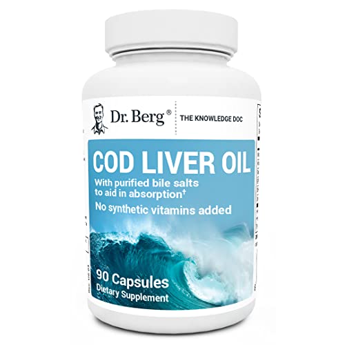 Dr. Berg Cod Liver Oil Capsules from Wild Caught Cod - No Smells or Bad Aftertaste Dr. Berg NutritionalsUS supplements