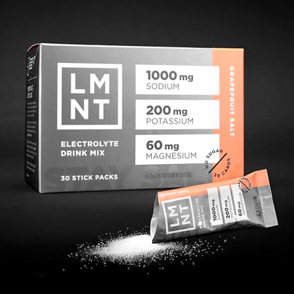 LMNT Zero-Sugar Electrolytes - Grapefruit Salt - Hydration Powder Packets | No Dodgy Drink LMNTUS supplements