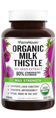 FarmHaven USDA Organic Milk Thistle Capsules | 11250mg Strength | 30X Concentrated FarmHavenAu supplements