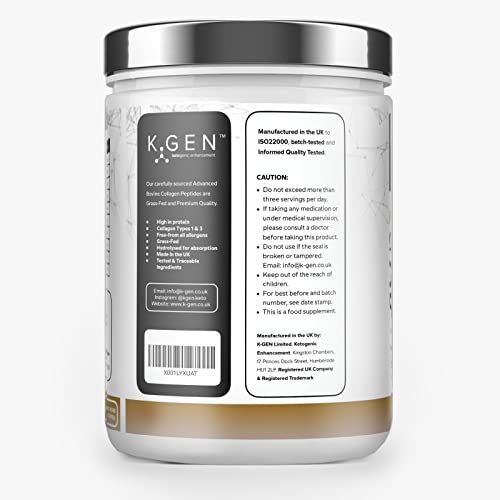K-GEN Bovine Collagen Powder with Premium Quality Ingredients – Pure Hydrolysed Grass-Fed Bovine Collagen K GEN ketogenic enhancementAu supplements