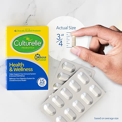 Culturelle Health & Wellness Daily Probiotic Supplement For Men & Women, Helps Support Your Immune System, Occasional Diarrhea, Gas & Bloating, 15 Billion CFUs, Non-GMO, 50 Count CulturelleAu supplements