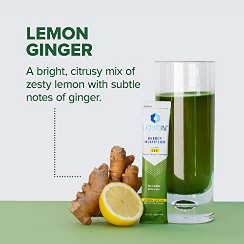 Liquid I.V. Hydration + Energy Multiplier - Lemon Ginger - Hydration Powder Packets Liquid I.V.US supplements