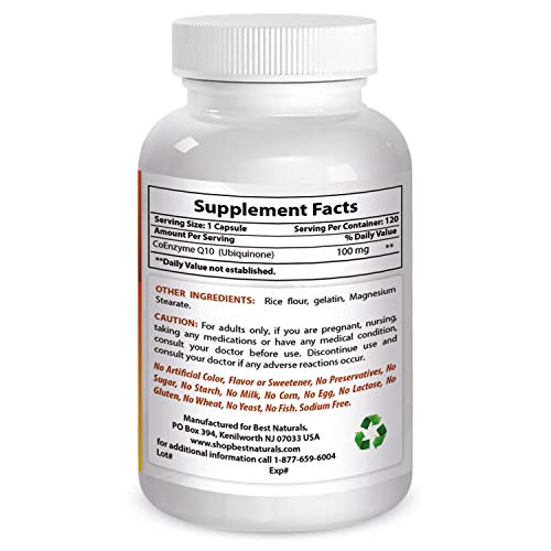 Best Naturals COQ10 100 mg 120 Capsules Best NaturalsUS supplements
