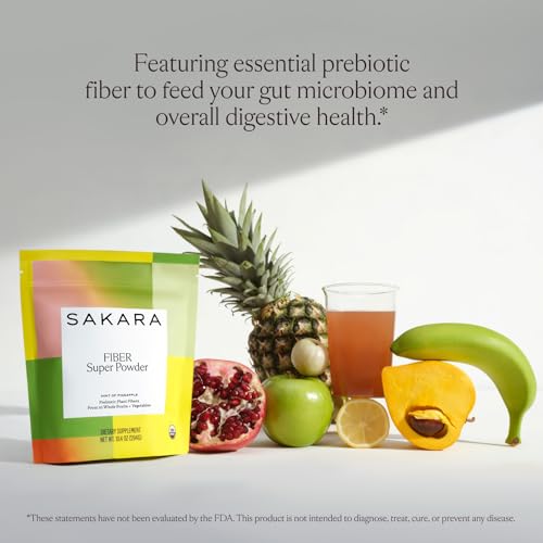 SAKARA Fiber Super Powder - Pineapple Flavor Prebiotic Fiber Powder, High Fiber SAKARAUS supplements