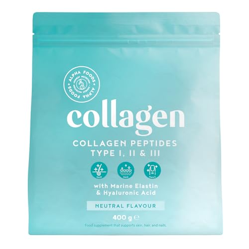 Collagen Powder with Hyaluronic Acid 400g - Collagen Peptides Supplement + Amino Acids Alpha FoodsAu supplements