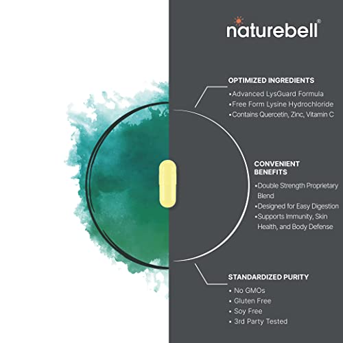 NatureBell L-Lysine 1000mg + Quercetin 250mg Supplement, 240 Capsules, Free Form NatureBellAu supplements