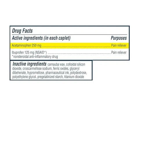 Advil Dual Action Back Pain Caplets Delivers 125mg Ibuprofen and 250mg Acetaminophen Per Dose for 8 Hours of Back Pain Relief - 144 Count AdvilAu supplements