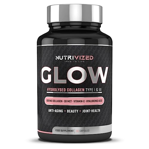 Nutrivized Glow Hydrolysed Type 1&3 Collagen with Premium Pure C8 MCT Oil - Vitamin C & Hyaluronic Acid NutrivizedUS supplements