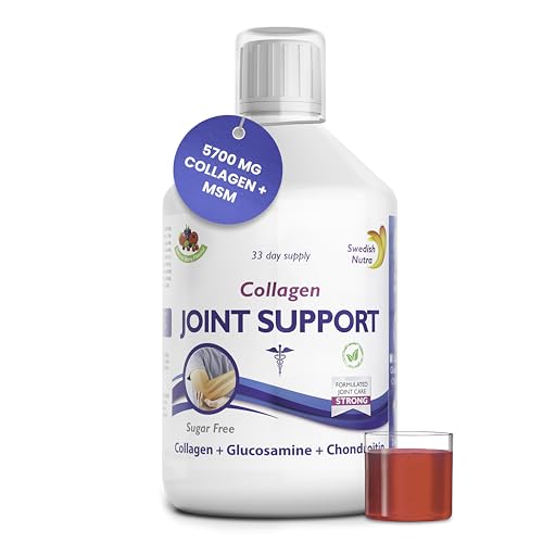 Swedish Nutra Joint Support Collagen - Pack of 500ml, 33 Day Supply | Berry Flavour | with Vitmain C & Glucosamine Swedish NutraUS supplements