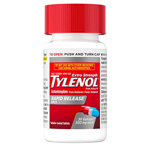 Tylenol Extra Strength Acetaminophen Rapid Release Gels for Pain & Fever, 50 Count TylenolAu supplements