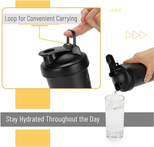 Shaker Bottle 12oz Protein Shaker Plastic Bottle for Pre & Post workout with Twist and Lock GenericAu supplements