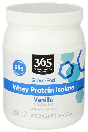 365 by Whole Foods Market, Vanilla Whey Protein Isolate, 15.9 Ounce 365 by Whole Foods MarketUS supplements