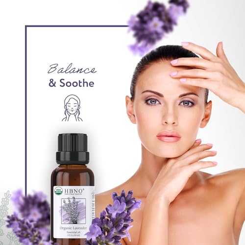 HBNO Organic Lavender Essential Oil - 1 oz (30ml) Value Size - USDA Certified Organic Lavender HBNOAu supplements