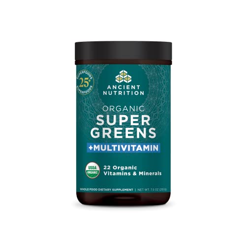 Ancient Nutrition Organic SuperGreens and Multivitamin Powder with Probiotics Ancient NutritionUS supplements