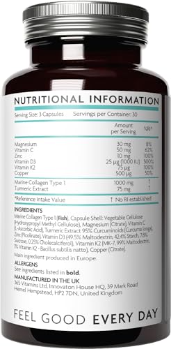 Premium Advanced Collagen Complex for Joint and Bone Health – High Strength Marine Collagen with Vitamin D3 V VitaminiAu supplements