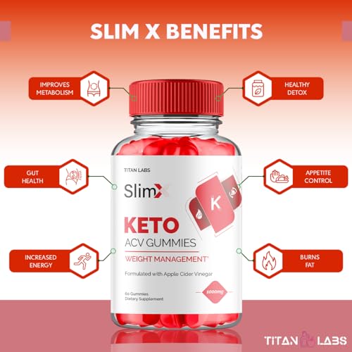 (2 Pack) SlimX Keto ACV Gummies, SlimX Keto ACV Advanced Weight Loss 1000MG Apple Titan LabsUS supplements
