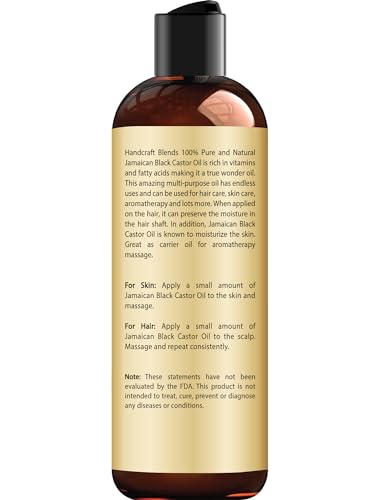 Handcraft Blends Jamaican Black Castor Oil for Hair Growth, Eyelashes and Eyebrows - 100% Pure Handcraft BlendsAu supplements