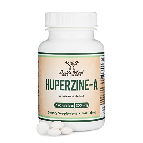 Huperzine A 200mcg (Third Party Tested) Manufactured in The USA, 120 Tablets, Brain Double Wood SupplementsUS supplements