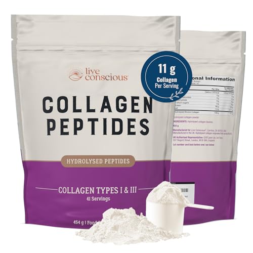 Collagen Peptides Powder - Grass-Fed Hydrolysed Collagen Powder Supplement Live ConsciousUS supplements
