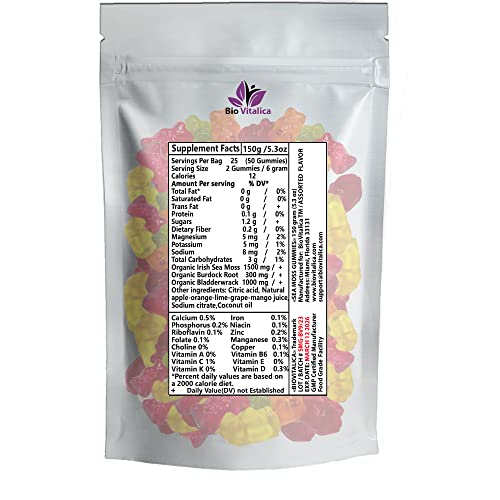 Sea Moss Gummies - Irish sea Moss raw Organic, Bladderwrack, Burdock Root BIO VITALICAAu supplements