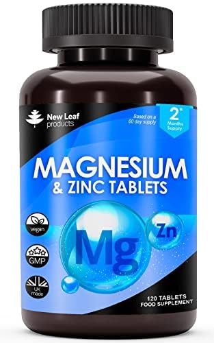 Magnesium Supplements 516mg With Zinc - 120 Magnesium Tablets Supports Muscle NEW LEAF PRODUCTSUS supplements