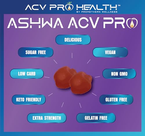 Ashwa ACV Pro Health - Sugar Free Apple Cider Vinegar Gummies, Ashwagandha Gummies Promethean WellnessUS supplements