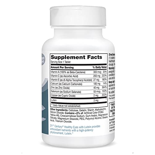 21st Century Healthy Eyes with Lutein Tablets, 60 Count, White (27452) 21st CenturyAu supplements