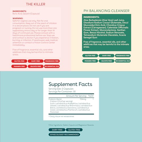 Love Wellness The Killer, Good Girl Probiotics, pH Balancing Cleanser | Boric Acid Suppositories Love WellnessAu supplements