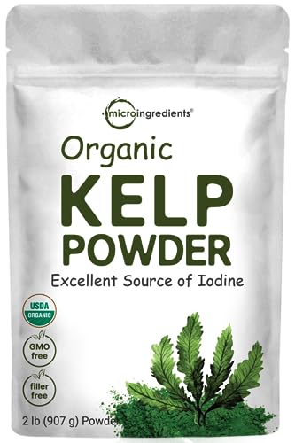 Organic Kelp Powder Supplement, 2lbs | Sustainably US Grown, Raw Ascophyllum Nodosum Micro IngredientsUS supplements