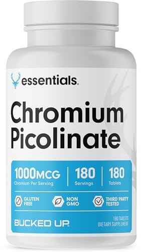 Bucked Up Chromium Picolinate 1000mcg Per Serving, Bucked Up Essentials (180 Servings Bucked UpAu supplements