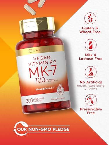 Carlyle Vitamin K2 MK7 100mcg | 200 Vegan Capsules | Menaquinone-7 Supplement CarlyleUS supplements