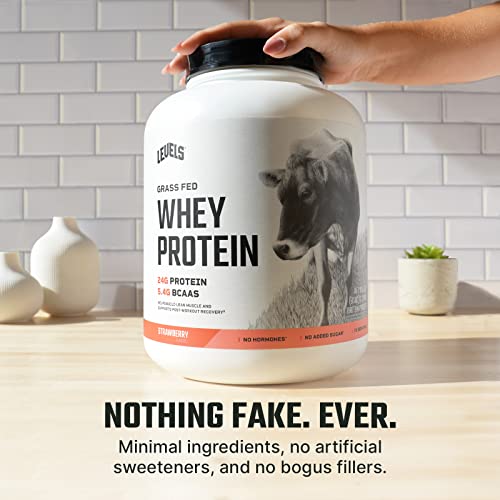 Levels Grass Fed 100% Whey Protein, No Hormones, Strawberry, 5LB Levels NutritionUS supplements