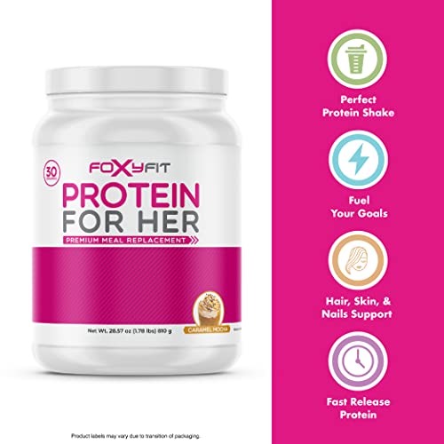 FoxyFit Protein for Her, Caramel Mocha Whey Protein Powder with CLA and Biotin FoxyFitAu supplements
