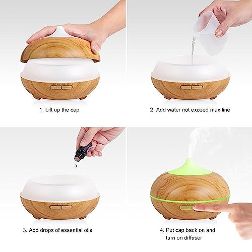 Essential Oil Diffuser, Aromatherapy humidifier, ultrasonic Cold Mist humidifier, 4 Timing Settings TinasChoiceAu supplements