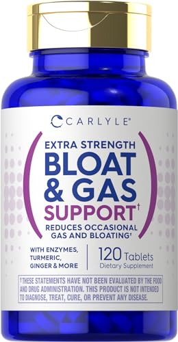 Carlyle Bloat & Gas Support for Men & Women | 120 Tablets | Extra Strength Pills | Supplement CarlyleUS supplements