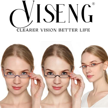 Viseng 2 Pairs Slim Pocket-Sized Metal Reading Glasses: Your Stylish Travel Companion VisengUS supplements
