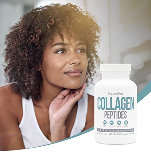 NaturesPlus Collagen Peptides Capsules - Premium Hydrolysed Collagen Supplement Type I, II, III, IV, V and X - Non-GMO, Gluten Free - 90 Capsules Nature's PlusAu supplements