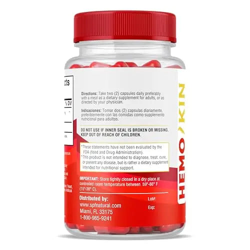 SPF Natural Products HEMOKIN with Sangre de Drago – Hemorrhoid and Fissure Relief Supplement, Helps with Itching, Swelling, Pain Relief (60 Caps) (1) SPF Natural ProductsAu supplements