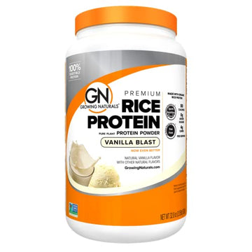 Growing Naturals | Vanilla Rice Powder 15g Plant Protein | 2.8G BCAA, Low-Carb Growing NaturalsUS supplements