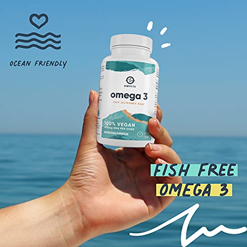 Omvits Vegan Omega 3 DHA from Algae Oil 1000mg - 60 Softgel Capsules with Vitamin E OmvitsUS supplements