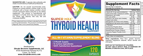 3-Month Thyroid Support Supplement (All-in-1 Formula) with 14 Active Ingredients Elevate Recovery SupplementsAu supplements